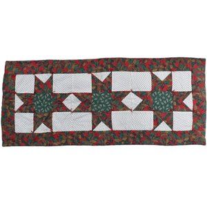 Vintage Christmas Table Runner Handmade Quilt Holiday 38 in